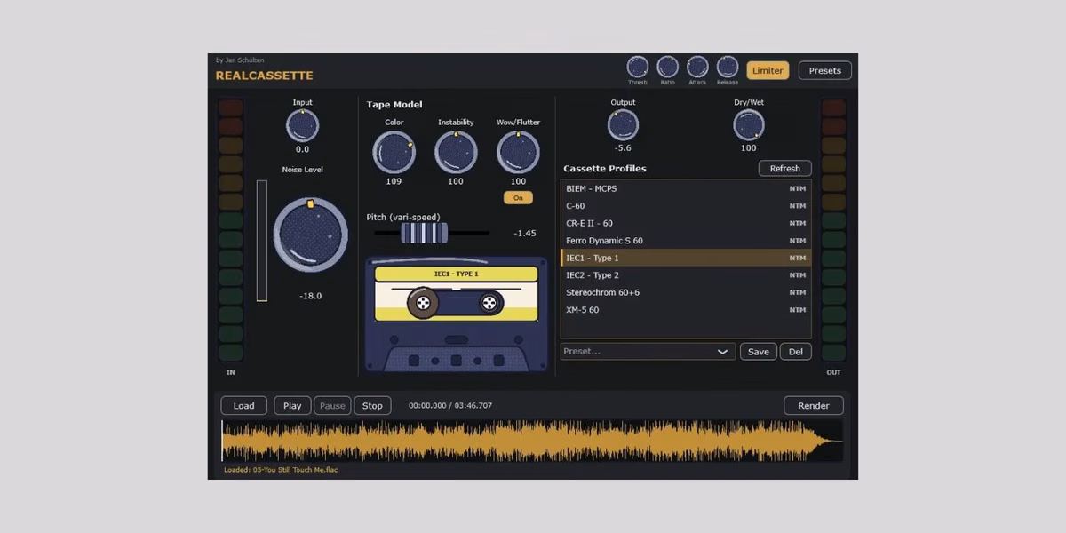 RealCassette Free Cassette Tape Plugin and Standalone App for Windows