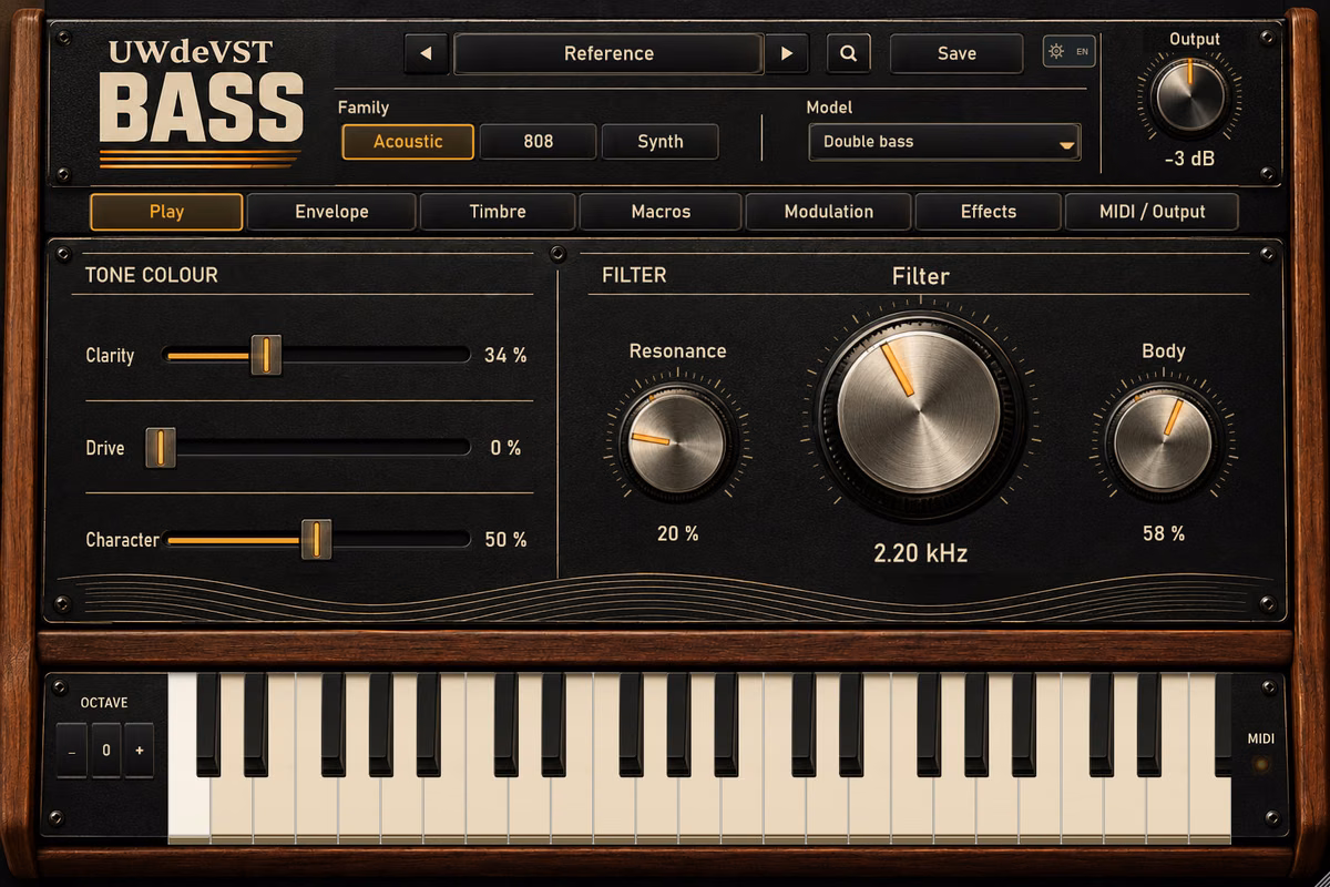 UWdeVST Bass: Free Bass Synth Plugin 2026 by Unicorn Who Dev